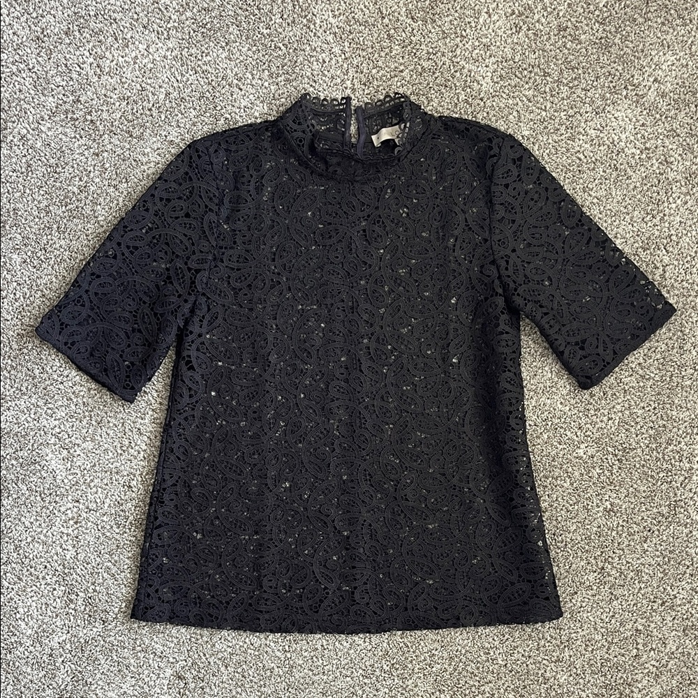 Elegant Charcoal Lace Women's Top
